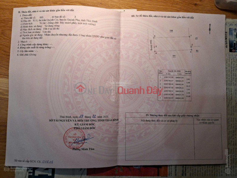 Property Search Vietnam | OneDay | Residential Sales Listings, Land in Quynh Coi town, price just over 900 million, right at Bat intersection, new administrative center of Quynh Phu commune