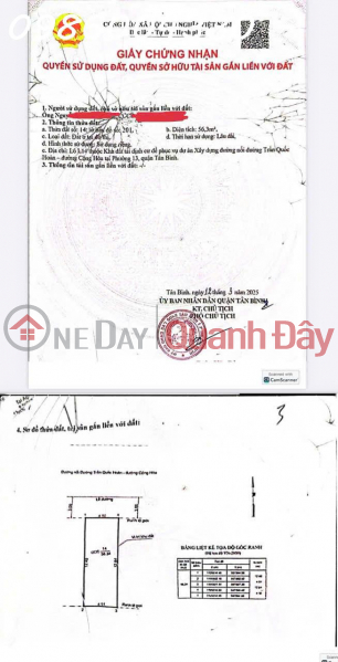 Chính chủ cần bán lô đất siêu đẹp Phố Trần Quốc Hoàn, P. Tân Bình, DT 56,3m - ngang 4,5m | Việt Nam | Bán đ 15,2 tỷ