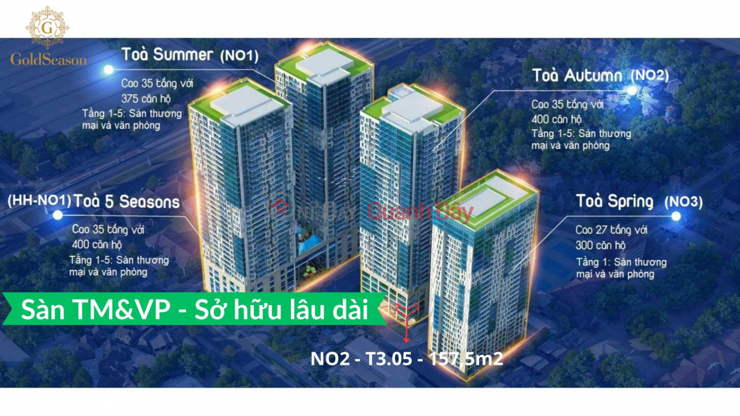 Property Search Vietnam | OneDay | Residential Sales Listings | Selling corner lot of office floor 157.5m2 - Long-term ownership the best in Thanh Xuan district, rent 470 million\\/year