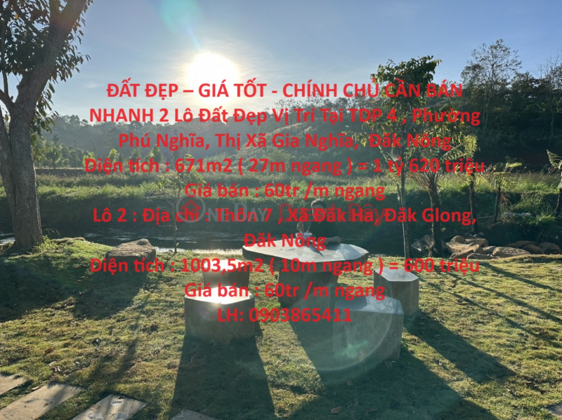BEAUTIFUL LAND - GOOD PRICE - FAST OWNERS SELL 2 Lots of Beautiful Land in Dak Nong Province Sales Listings