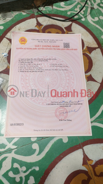 Bán lô đất 45,2m2 full thổ cư Thuộc Thôn Vĩnh Gia – Phú Xuân – Thái Bình. Niêm yết bán