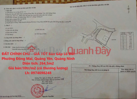 OWNER'S LAND - GOOD PRICE Urgent sale of land lot in Dong Mai Ward, Quang Yen, Quang Ninh _0