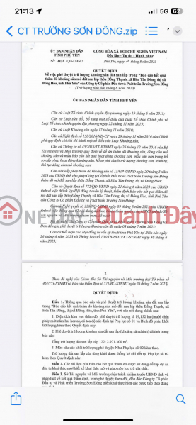 RARE LAND PLOTS FOR SALE – 20-HECTARE LAND FILLING SITE FOR SALE IN HOA TAN DONG COMMUNE, DONG HOA TOWN, PHU YEN PROVINCE | Vietnam | Sales đ 60 Billion