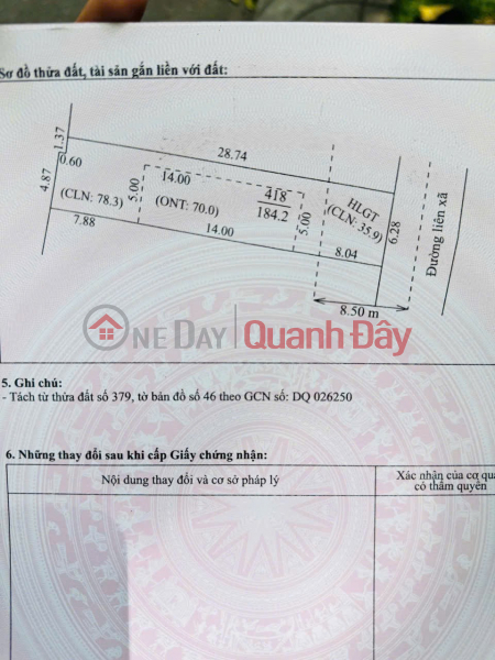 ĐẤT CHÍNH CHỦ - MẶT TIỀN ĐƯỜNG - Thôn Sơn Giao, Xã Ngọc Sơn, Hiệp Hòa - Bắc Giang Niêm yết bán