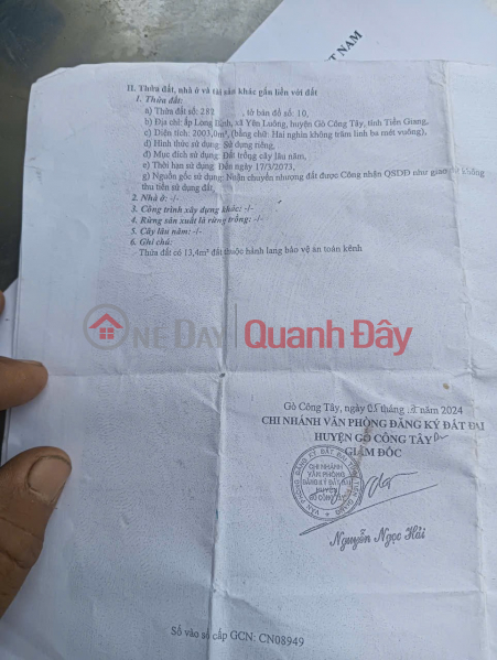 Property Search Vietnam | OneDay | Residential | Sales Listings | OWNER'S LAND - GOOD PRICE - Land for Sale in Long Binh Hamlet, Phu Thanh Commune, Dong Thap