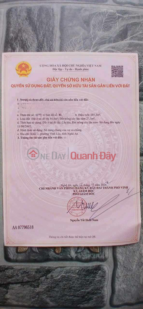 Land for sale in Hamlet 2, Nghi Phong, near Vinh University Campus 2. _0