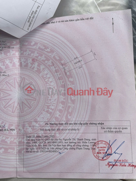 đ 2,55 tỷ | CHÍNH CHỦ BÁN LÔ ĐẤT ĐẸP - GIÁ TỐT TẠI PHÚ HẠ (MINH PHÚ) - SÓC SƠN