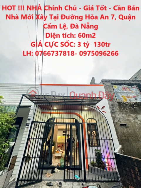 HOT !!! OWNER'S HOUSE - Good Price - Newly Built House for Sale on Hoa An 7 Street, Cam Le District, Da Nang _0