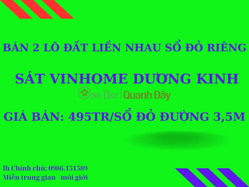 Property Search Vietnam | OneDay | Nhà ở, Niêm yết bán Bán đất mặt phố giá bình dân ngay trung tâm quận Dương kinh.sỏ đỏ mới cứng gần với đường cao tốc tại Hải Phòng