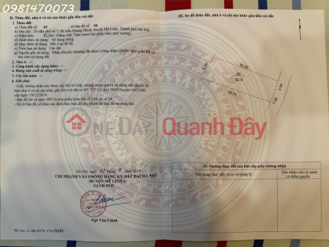 Bán đất tại Tổ dân phố số 5, Quang Minh, DT 147,9m2, view đẹp, giá siêu hời 70 triệu/m2 _0