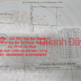 ĐẤT ĐẸP - GIÁ TỐT - Cần Bán Nhanh Lô Đất Vị Trí Đắc Địa Tại Phước Thạnh, Củ Chi, TP Hồ Chí Minh _0