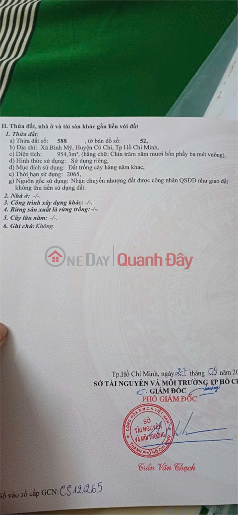 ĐẤT ĐẸP - GIÁ TỐT - CHÍNH CHỦ Cần Bán Lô Đất Tại Xã Bình Mỹ, Huyện Củ Chi, Thành Phố Hồ Chí Minh. _0