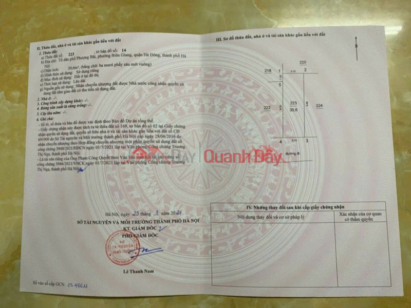 đ 4,6 tỷ | CHỦ CẦN TIỀN BÁN CĂN NHÀ 30,6M TẠI PHƯỢNG BÃI-BIÊN GIANG-HÀ ĐÔNG-HÀ NỘI