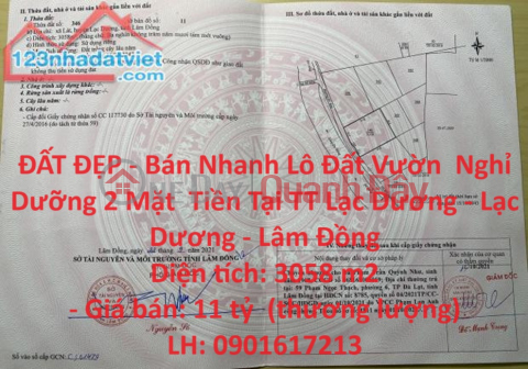 BEAUTIFUL LAND - Quick Sale 2 Front Garden Resort Land Lot In Lac Duong Town - Lac Duong - Lam Dong _0