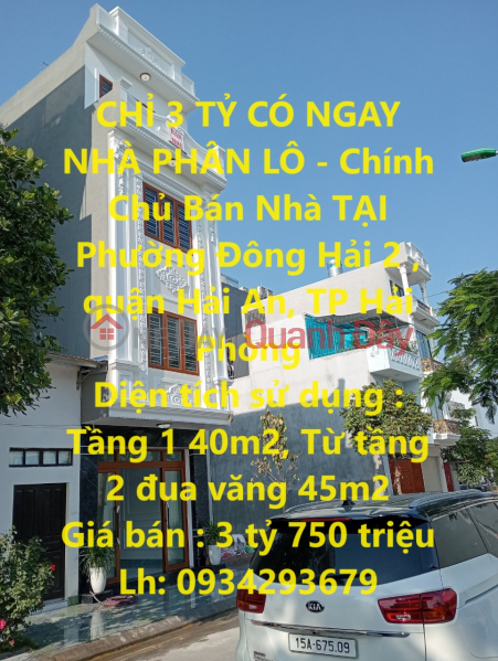 ONLY 3 BILLION TO HAVE A SUBLOCATED HOUSE NOW - Owner Sells House AT Hai An Resettlement - Hai Phong Sales Listings
