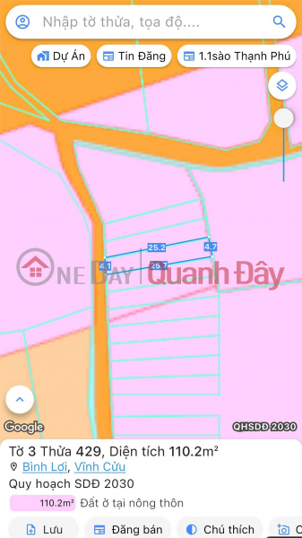 BEAUTIFUL LAND - PROFITABLE INVESTMENT - Owner Needs to Sell Land Lot in Binh Loi, Vinh Cuu, Dong Nai Sales Listings