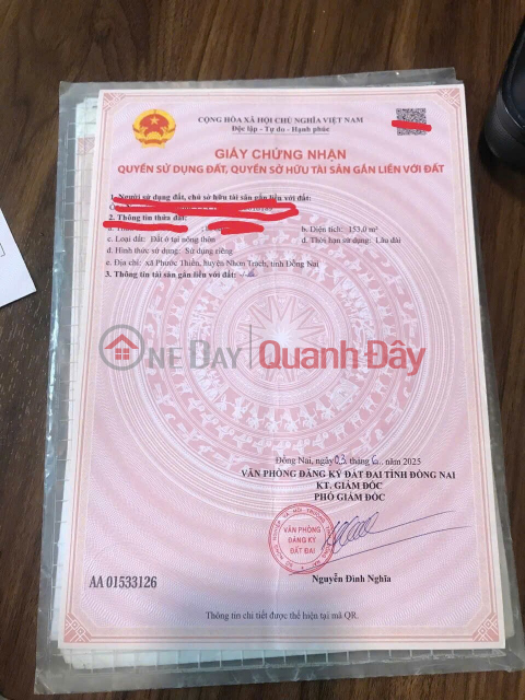 ĐẤT ĐẸP – GIÁ TỐT – CHÍNH CHỦ CẦN BÁN TẠi Xã Phước Thiền, Nhơn TRạch Đồng Nai _0