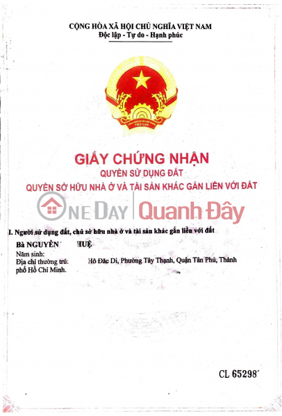 Bán nhà mặt tiền khu chợ vải, phường 11, Quận Tân Bình Niêm yết bán