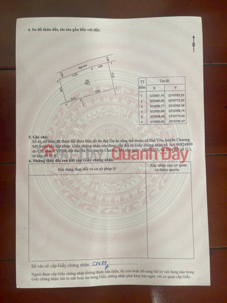 đ 10 Million SUPER PRODUCT 192M IN DAI YEN-CHUONG MY-HA NOI NEAR PROVINCIAL ROAD 419