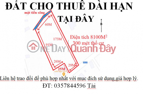 CHÍNH CHỦ Cho thuê Nhanh đất, mặt bằng dài hạn, 2 mặt tiền HL22 và mặt tiền sông _0