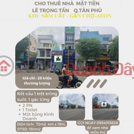 Cho thuê nhà mặt tiền Lê Trọng Tấn 72m2, 25Triệu- NGAY CHỢ SƠN KỲ _0