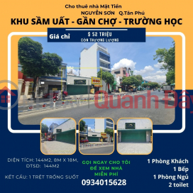 Cho thuê nhà mặt tiền Nguyễn Sơn 144m2, Ngang 8M - gần ngã tư _0