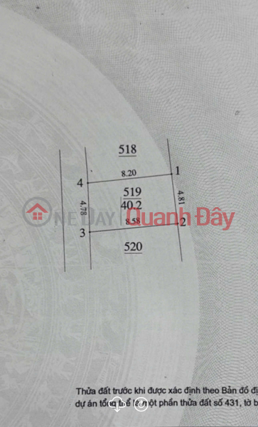 Land for sale in Quang Minh Town, Me Linh District, corner plot, 40m2, full residential land title, under 1.5 billion VND. Vietnam Sales, đ 1.5 Billion