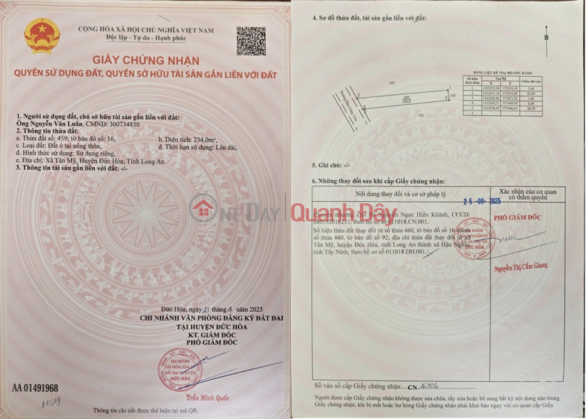 HOT HOT – CHÍNH CHỦ CẦN BÁN ĐẤT THỔ VƯỜN TẠI X. Tân Mỹ, H. Đức Hòa, T. Long An, Việt Nam, Bán, đ 18,2 tỷ