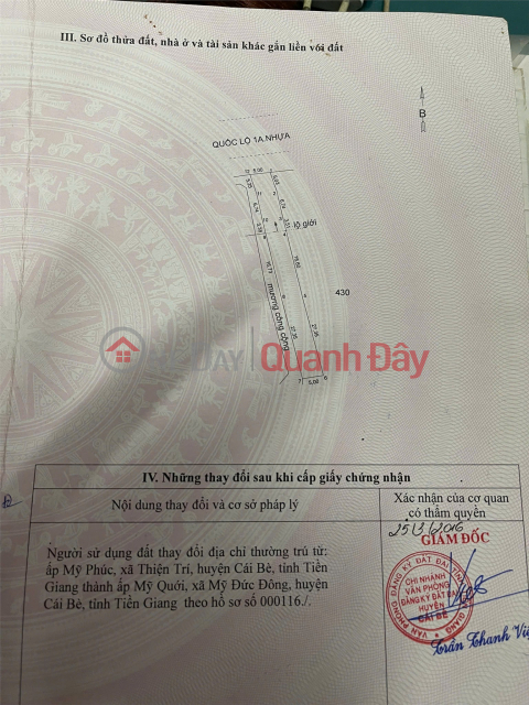 NHÀ ĐẸP – GIÁ TỐT – CHÍNH CHỦ CẦN BÁN TẠI Đường Quốc lộ 1A, Xã Mỹ Đức Đông, Cái Bè, Tiền Giang _0