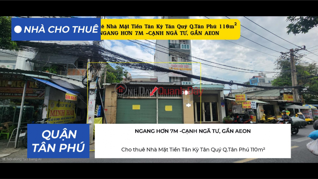 House for rent on Tan Ky Tan Quy Street, Tan Phu District, 110m², near the intersection, close to AEON Mall. Rental Listings