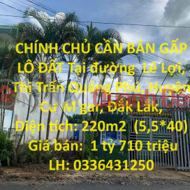 OWNER NEEDS TO SELL LAND LOT URGENTLY At Le Loi Street, Quang Phu Town, Cu M'gar District, Dak Lak _0