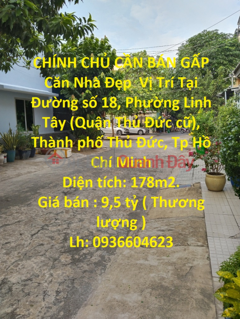 CHÍNH CHỦ CẦN BÁN GẤP Căn Nhà Đẹp Vị Trí Tại Thành Phố Thủ Đức _0