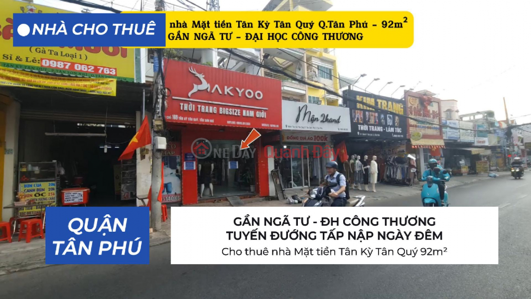Cho thuê nhà Mặt tiền Tân Kỳ Tân Quý 92m² -GẦN ĐH CÔNG THƯƠNG Niêm yết cho thuê