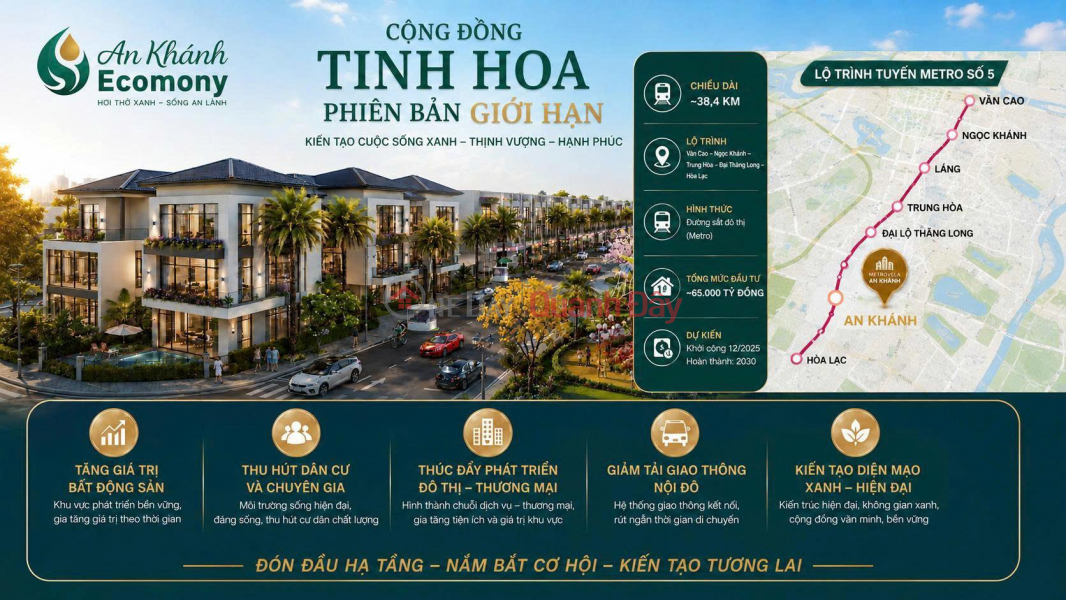 Adjacent to two main roads. The hottest project in northern An Khanh - Hanoi (Ecomony, 70m2, selling price 15 billion VND)., Vietnam | Sales đ 1.5 Billion