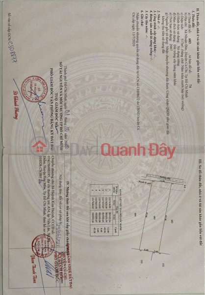 NHANH TAY SỞ HỮU NGAY LÔ ĐẤT CHÍNH CHỦ Vị Trí Tại Xã Nhuận Đức ,Huyện Củ Chi, TP HCM Niêm yết bán