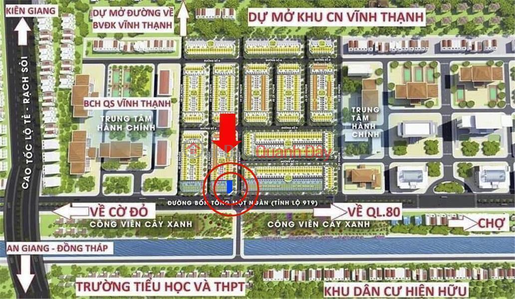 ₫ 3.85 Billion, Selling 220m2 of land, corner lot in Vinh Thanh town - 919 frontage, 10m width, 30m sidewalk, just over 3 billion