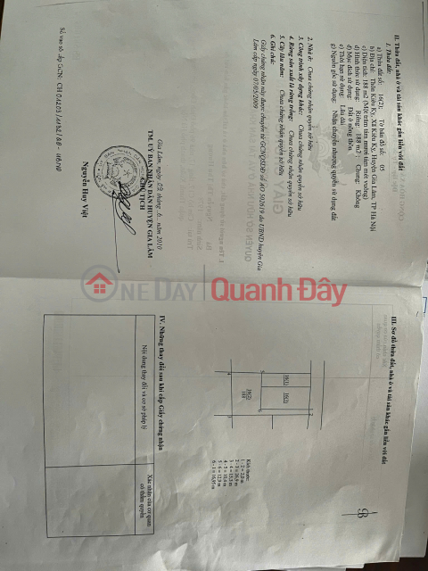 TÔI CẦN BÁN 188 M2 KIÊU KỴ - GIA LÂM, GIÁ CHỈ 43 tr/m2 LH 0985865658 _0