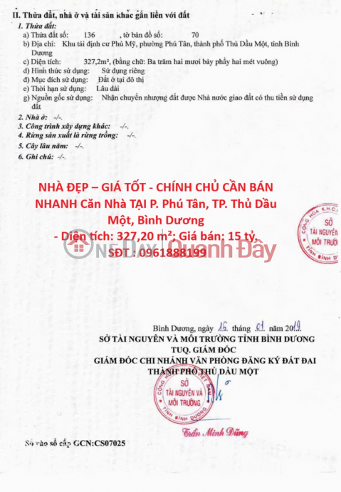 NHÀ ĐẸP – GIÁ TỐT - CHÍNH CHỦ CẦN BÁN NHANH Căn Nhà TẠI P. Phú Tân, TP. Thủ Dầu Một, Bình Dương _0