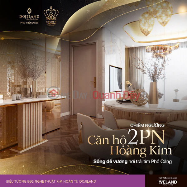 Property Search Vietnam | OneDay | Nhà ở Niêm yết bán | Sống trong tác phẩm nghệ thuật - Khám phá căn hộ 2PN tại Golden Crown Hải Phòng