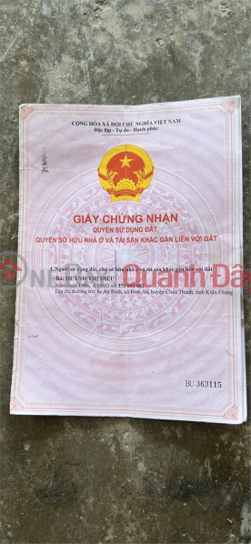 Property Search Vietnam | OneDay | Nhà ở Niêm yết bán CHÍNH CHỦ Bán Nhanh Lô Đất Mặt Tiền Đẹp Tại Châu Thành, Kiên Giang