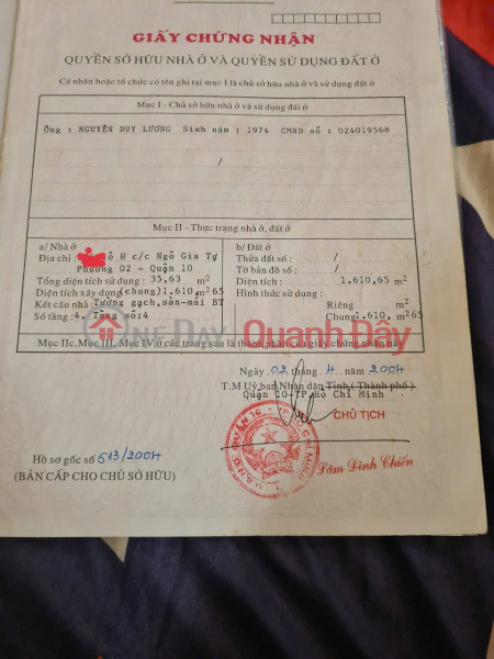 NHÀ ĐẸP - GIÁ TỐT Chính Chủ - BÁN NHÀ CHUNG CƯ NGÔ GIA TỰ - LÔ H, MẶT TIỀN ĐƯỜNG SƯ VẠN HẠNH QUẬN 10 Niêm yết bán
