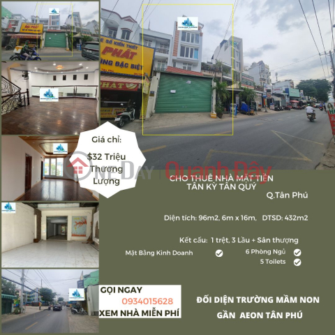 OWNER House for rent in front of Tan Ky Tan Quy, 96m2, 3rd Floor ST-near AEON _0