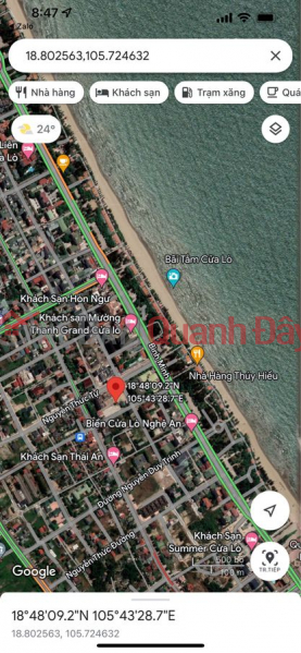 Land for sale, road 3, dawn p . Nghi Hung, Cua Lo town, the land to build a hotel is too beautiful Vietnam Sales ₫ 11 Billion