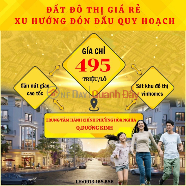 Selling a plot of land in the center of Hoa Nghia ward. Close to Vinhomes Duong Kinh-Kien Thuy National Assembly approved by Hai Phong Sales Listings