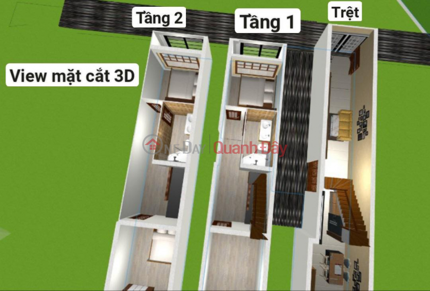 BINH THANH HOUSE - FOR INVESTORS. Just over 3 billion - Area of 44 m2 recognized enough. | Vietnam, Sales, đ 3.4 Billion