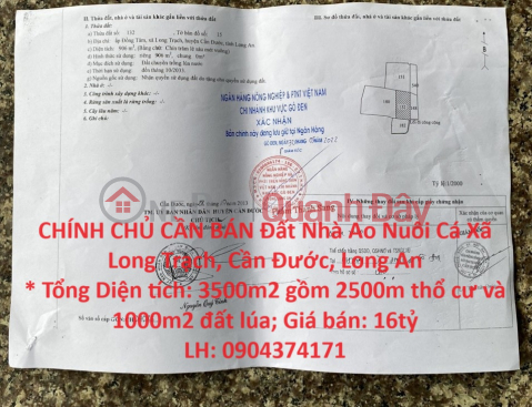 OWNER FOR SALE Land, Fish Pond House, Long Trach Commune, Can Duoc, Long An _0
