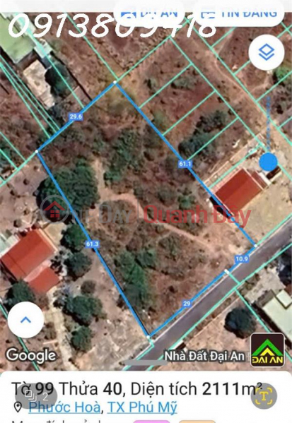 đ 15,83 tỷ, Chính chủ cần bán hoặc cho thuê đất vườn P. Phước Hòa, TX Phú Mỹ, DT 2.111m2, giá đầu tư