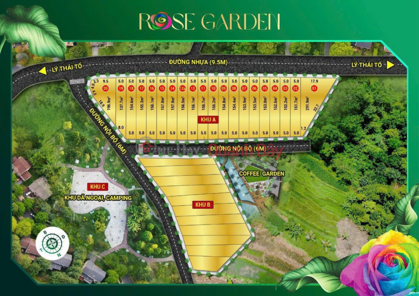 ĐẤT ĐẸP - GIÁ TỐT - Sở Hữu Ngay Lô Đất Vị Trí Đắc Địa Tại ROSE GARDEN - VIEW NHÌN TU VIỆN BÁT NHÃ Niêm yết bán