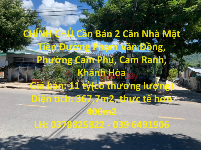 OWNER For Sale 2 Houses Facing Pham Van Dong Street, Cam Phu Ward, Cam Ranh, Khanh Hoa Sales Listings