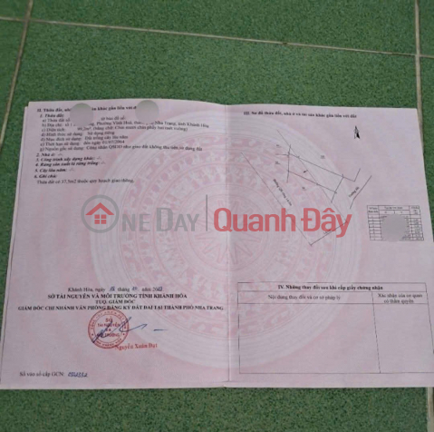 99m2. 1.5 billion VND of land on Nguyen Duc Thuan street - Vinh Hoa ward (now North Nha Trang) _0